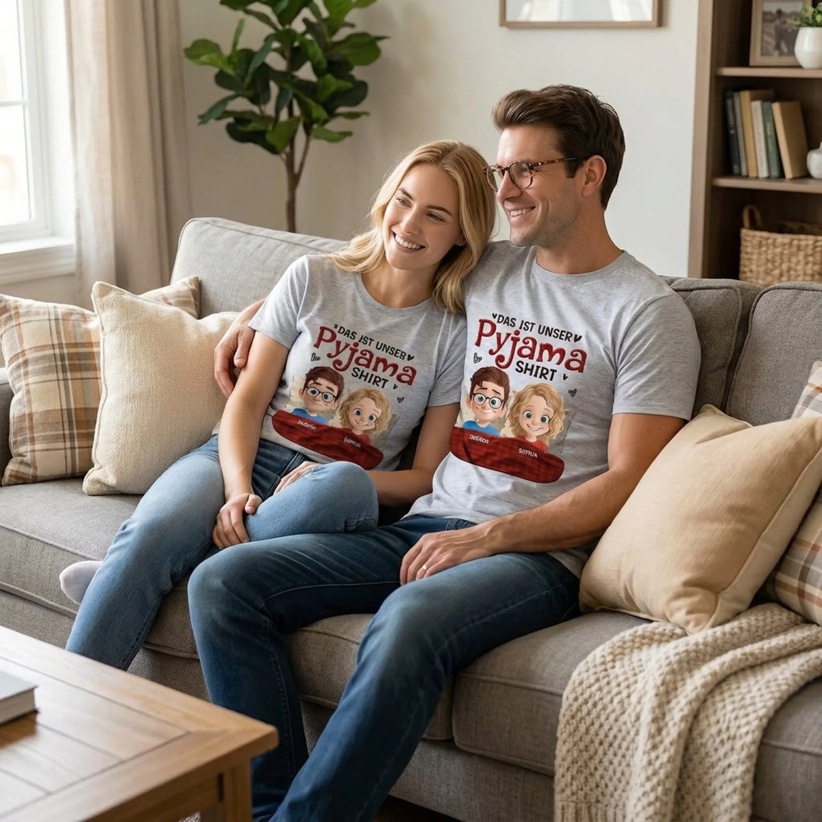 Personalisiertes Unisex-T-Shirt – Geschenk Für Paar – Das Ist Unser Pyjama-Shirt