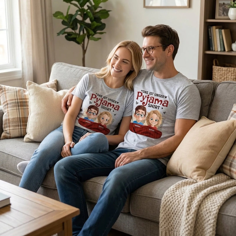 Personalisiertes Unisex-T-Shirt – Geschenk Für Paar – Das Ist Unser Pyjama-Shirt