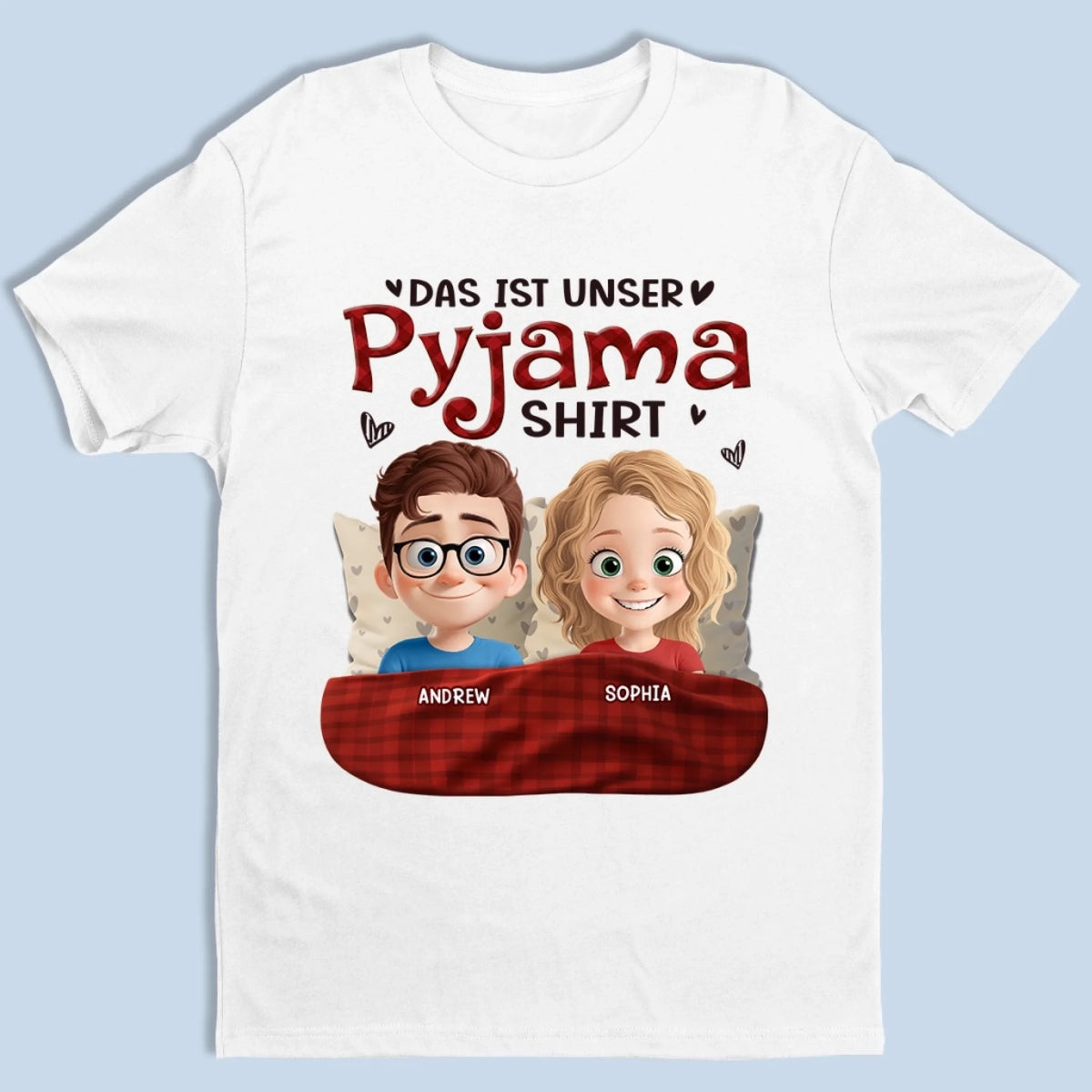 Personalisiertes Unisex-T-Shirt – Geschenk Für Paar – Das Ist Unser Pyjama-Shirt