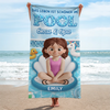 Personalisiertes Strandtuch – Geschenk für Freundinnen & Schwestern – Das Leben Ist Schöner Im Pool