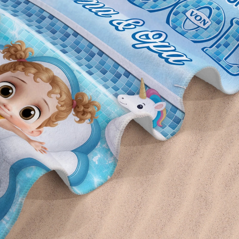 Personalisiertes Strandtuch – Geschenk für Freundinnen & Schwestern – Das Leben Ist Schöner Im Pool
