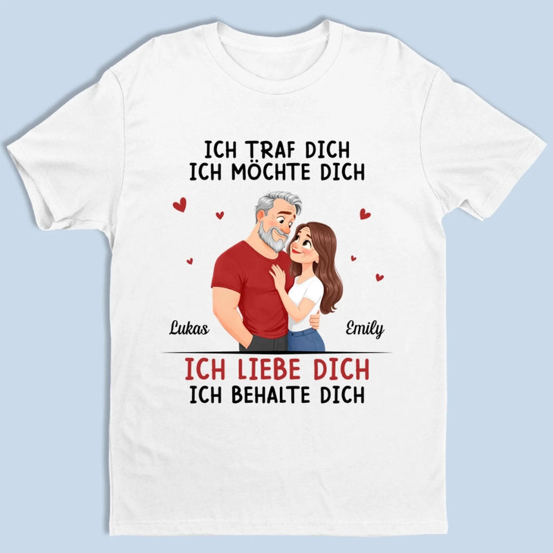 Personalisiertes Unisex-T-Shirt – Geschenk Für Paar – Ich Traf Dich Ich Liebe Dich