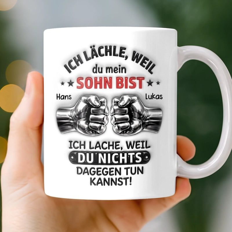 Personalisierte Tasse – Geschenk für Bruder – Ich Lächle, Weil Du Mein