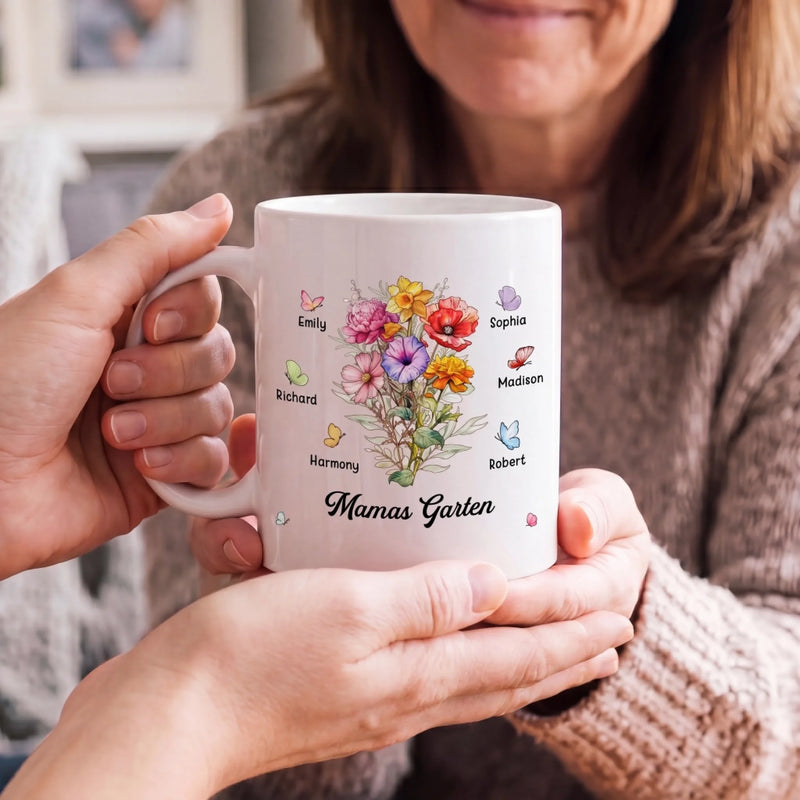 Personalisierte Tasse – Geschenk für Mama, Oma – Mamas Garten