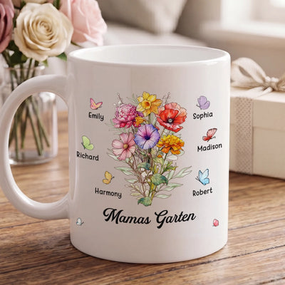 Personalisierte Tasse – Geschenk für Mama, Oma – Mamas Garten
