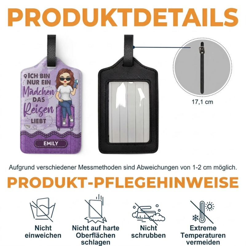Personalisierter Gepäckanhänger – Geschenk für Reisende – Reisen liebt