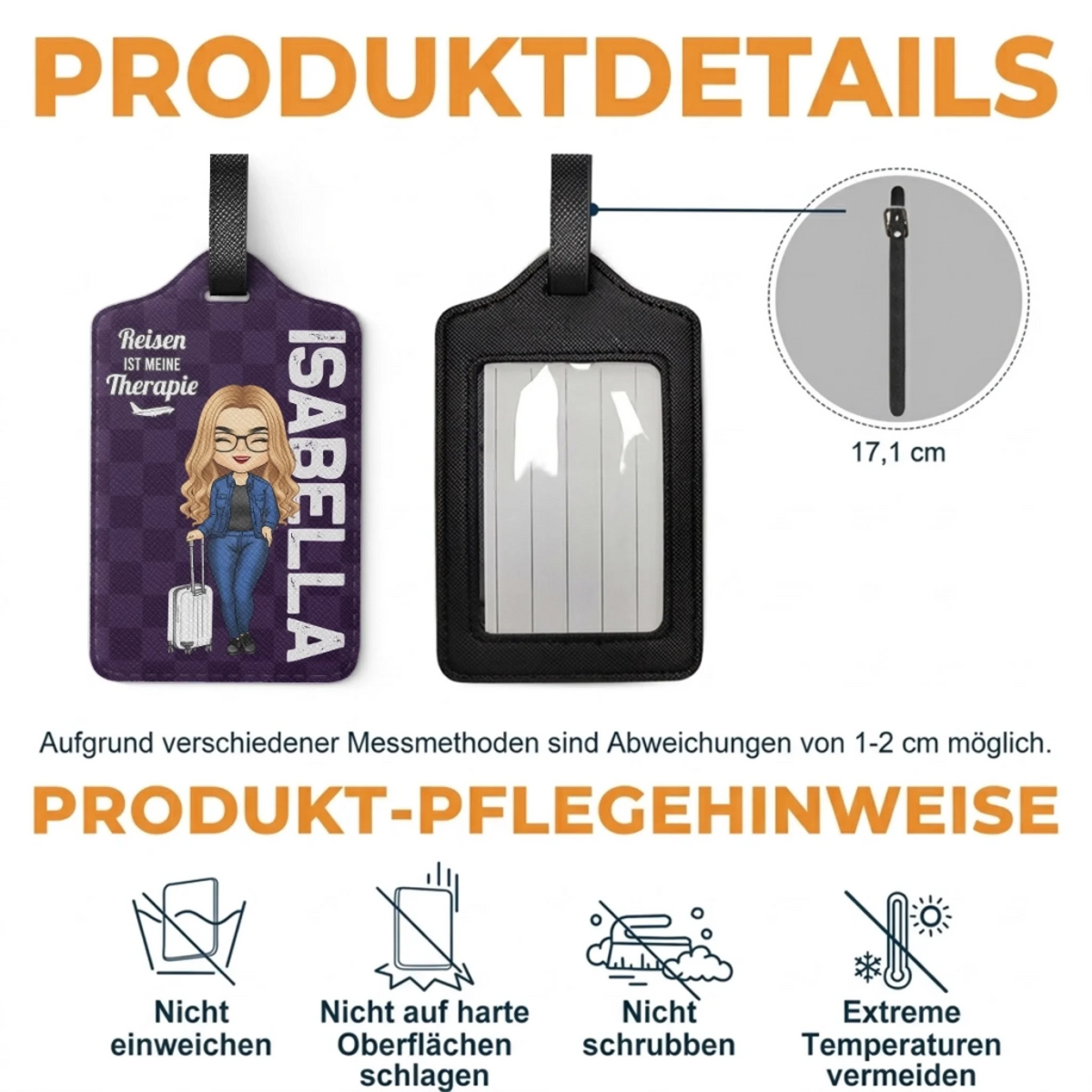 Personalisierter Gepäckanhänger – Geschenk für Reisende – Ich war noch nicht überall