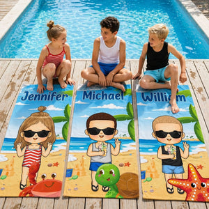 Personalisiertes Strandtuch – Geschenk für Kinder – Schöner im Pool