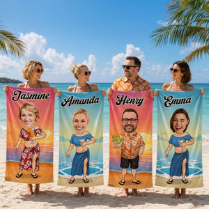 Personalisiertes Strandtuch – Geschenk für Mann & Frau – Leben im Pool