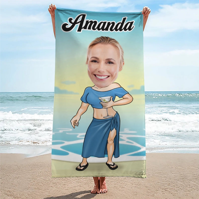 Personalisiertes Strandtuch – Geschenk für Mann & Frau – Leben im Pool