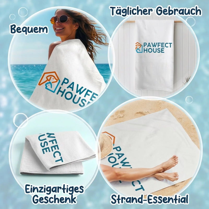 Personalisiertes Strandtuch – Geschenk für Mann & Frau – Leben im Pool