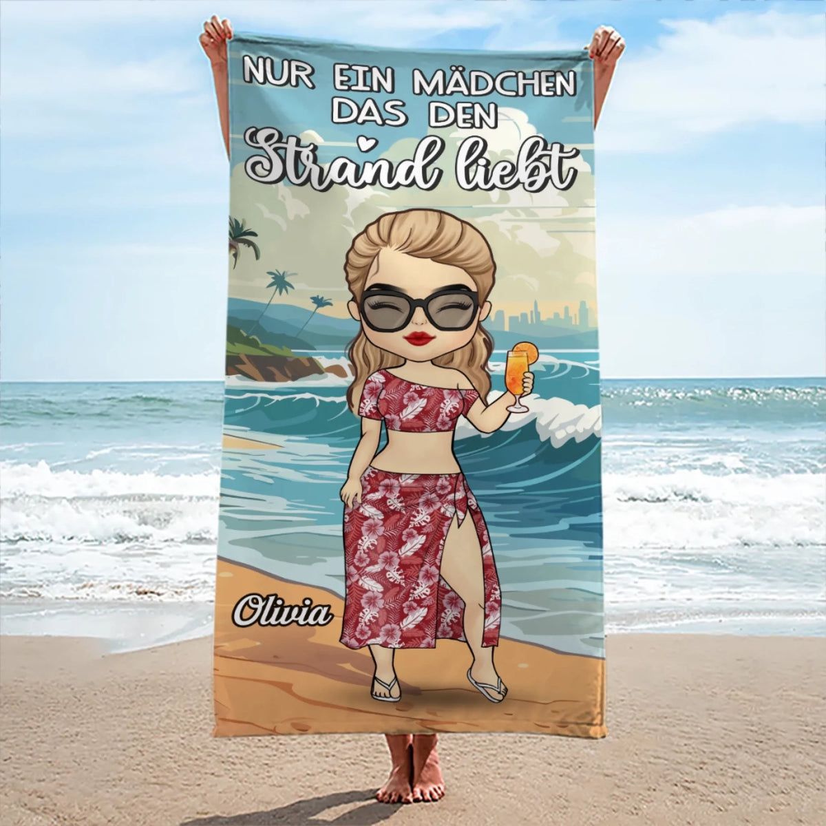 Personalisiertes Strandtuch – Geschenk für Besties & Freunde – Das Leben ist besser am Strand