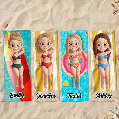 Personalisiertes Strandtuch – Geschenk für Besties & Freunde – Am Strand ist Leben