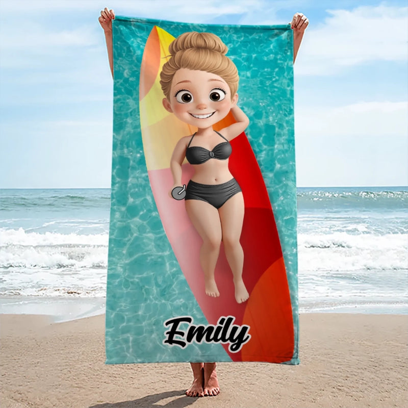 Personalisiertes Strandtuch – Geschenk für Besties & Freunde – Am Strand ist Leben