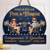 Personalisiertes Holzschild – Geschenk für Paare, Familie – Nur ein Pärchen und ein Pool