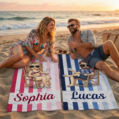 Personalisiertes Strandtuch – Geschenk für Paar – Seelenverwandte