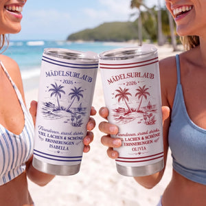 Personalisierter Becher – Sommergeschenke für beste Freunde – Hallo, Sommer! Strand & Drinks