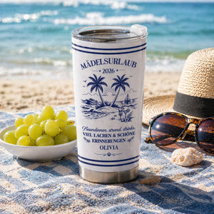 Personalisierter Becher – Sommergeschenke für beste Freunde – Hallo, Sommer! Strand & Drinks