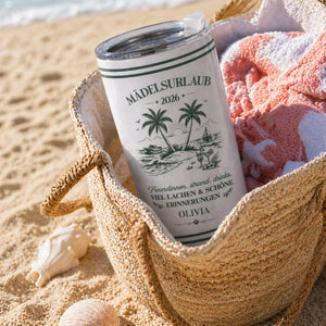 Personalisierter Becher – Sommergeschenke für beste Freunde – Hallo, Sommer! Strand & Drinks
