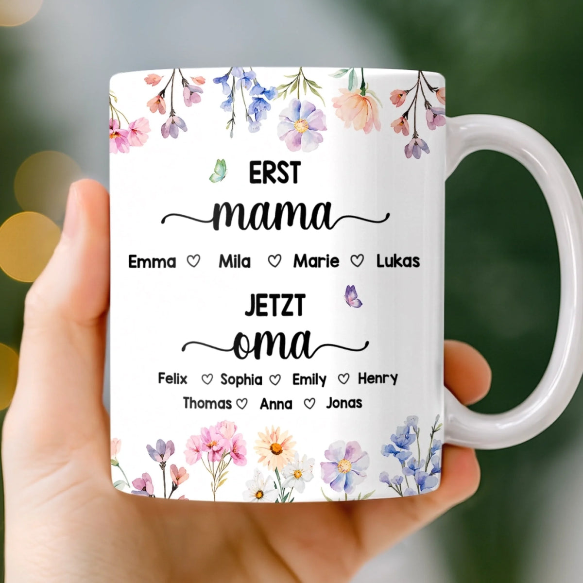 Personalisierte Tasse – Geschenk für Mama, Oma – Die Blume von Mama