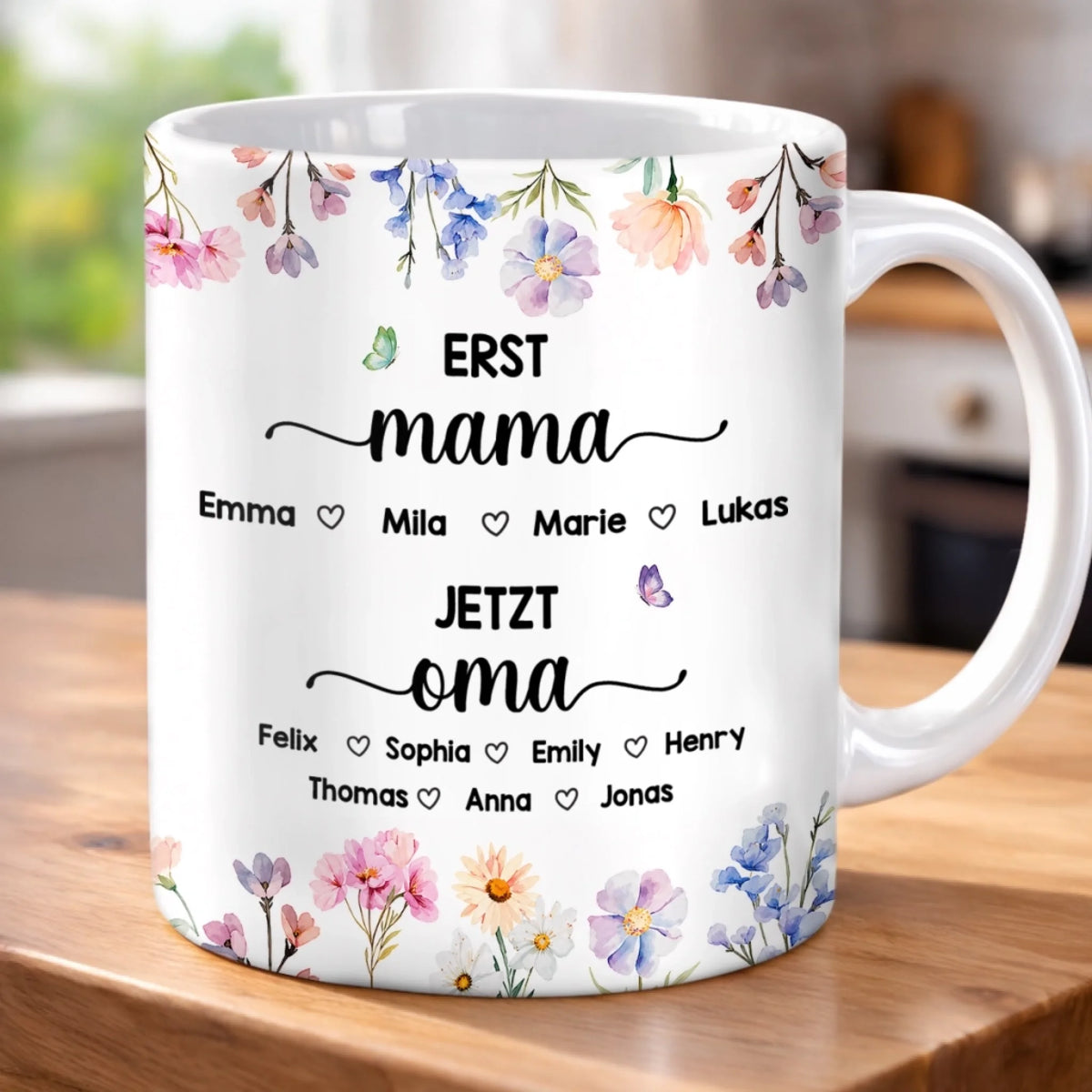 Personalisierte Tasse – Geschenk für Mama, Oma – Die Blume von Mama