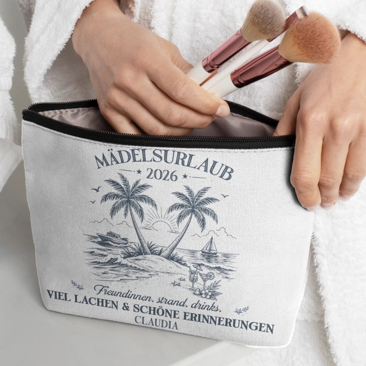 Personalisierte Kosmetiktasche - Sommergeschenke für beste Freunde - Endlich Sommer