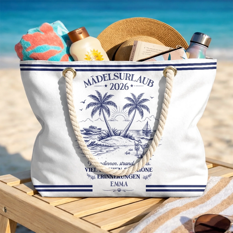 Personalisierte Strandtasche - Sommergeschenke für beste Freunde - Auf in gute Zeiten