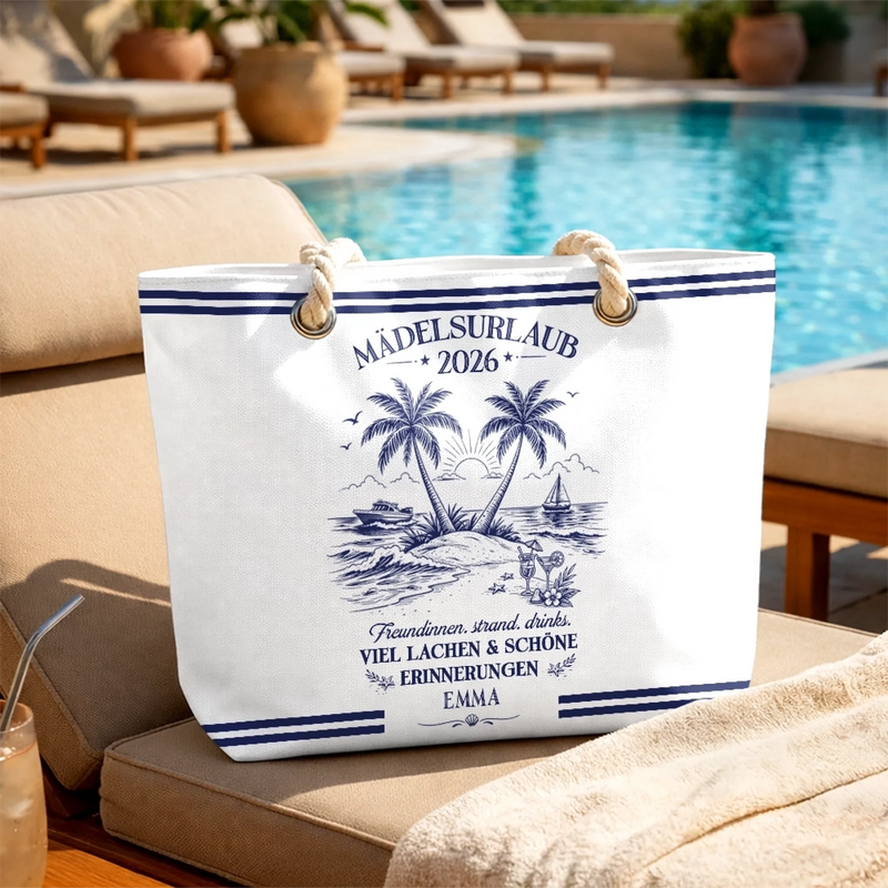 Personalisierte Strandtasche - Sommergeschenke für beste Freunde - Auf in gute Zeiten