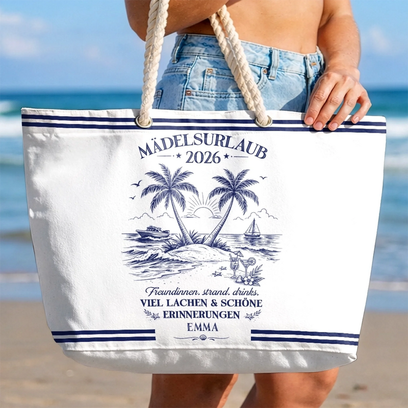 Personalisierte Strandtasche - Sommergeschenke für beste Freunde - Auf in gute Zeiten