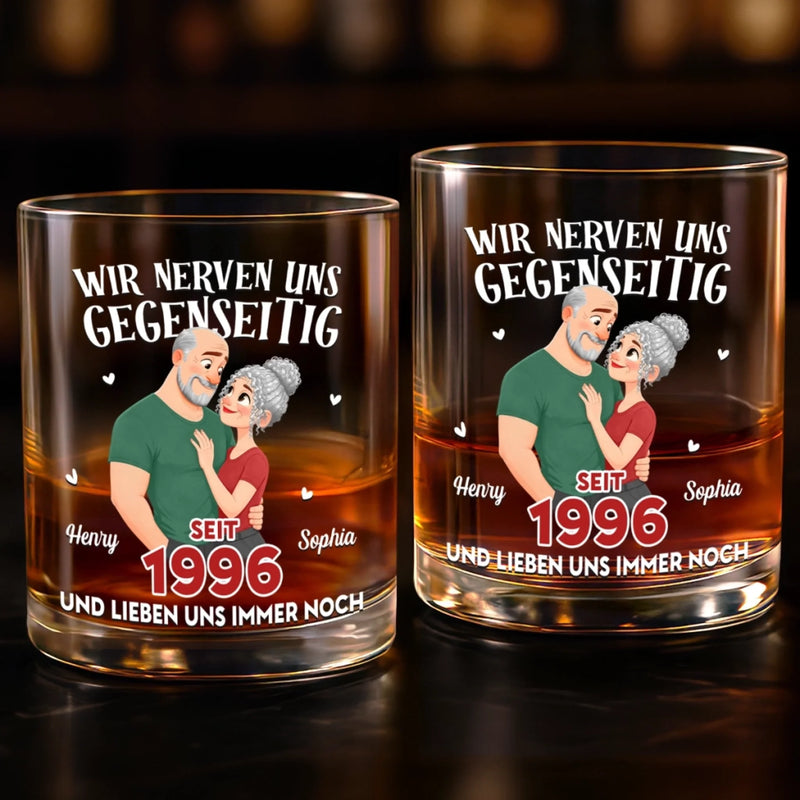 Personalisierter Whiskyglas – Geschenk für Paar – Wir Nerven Uns Und Lachen