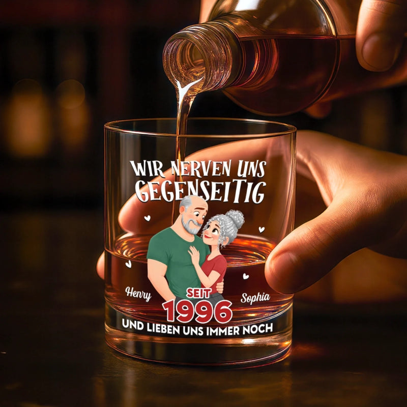 Personalisierter Whiskyglas – Geschenk für Paar – Wir Nerven Uns Und Lachen