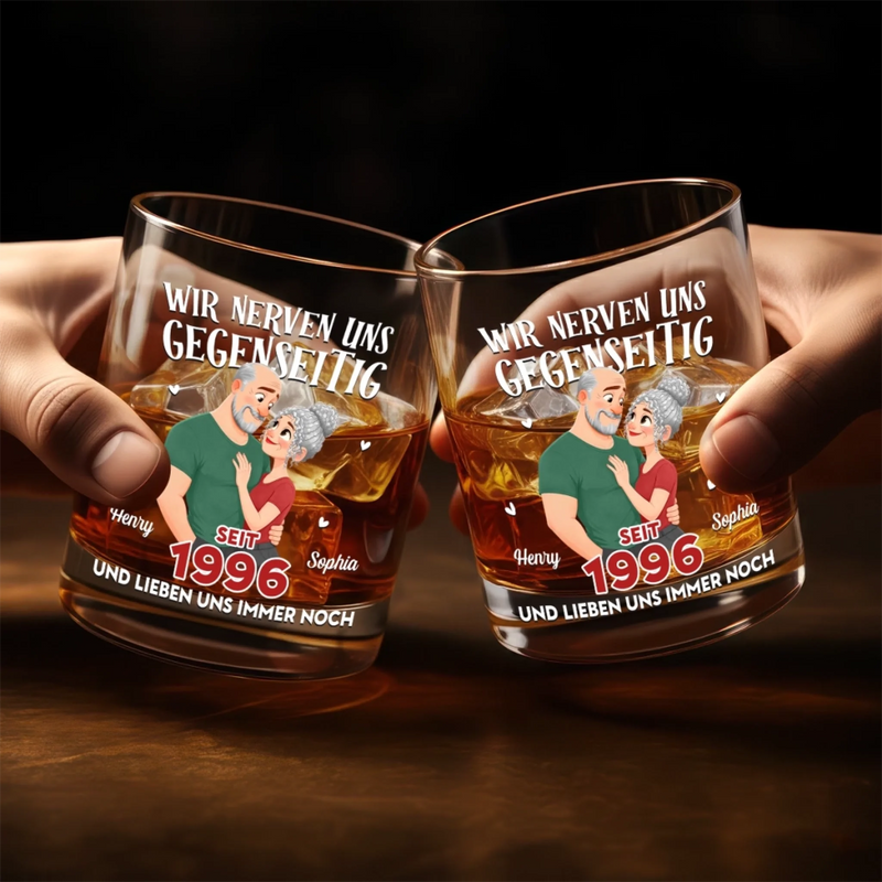 Personalisierter Whiskyglas – Geschenk für Paar – Wir Nerven Uns Und Lachen