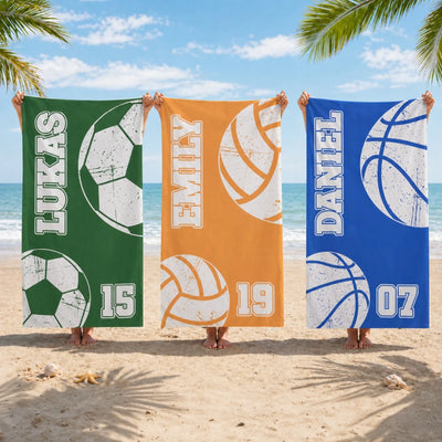Personalisiertes Strandtuch – Geschenk für Dich selbst – Es ist Sommerzeit