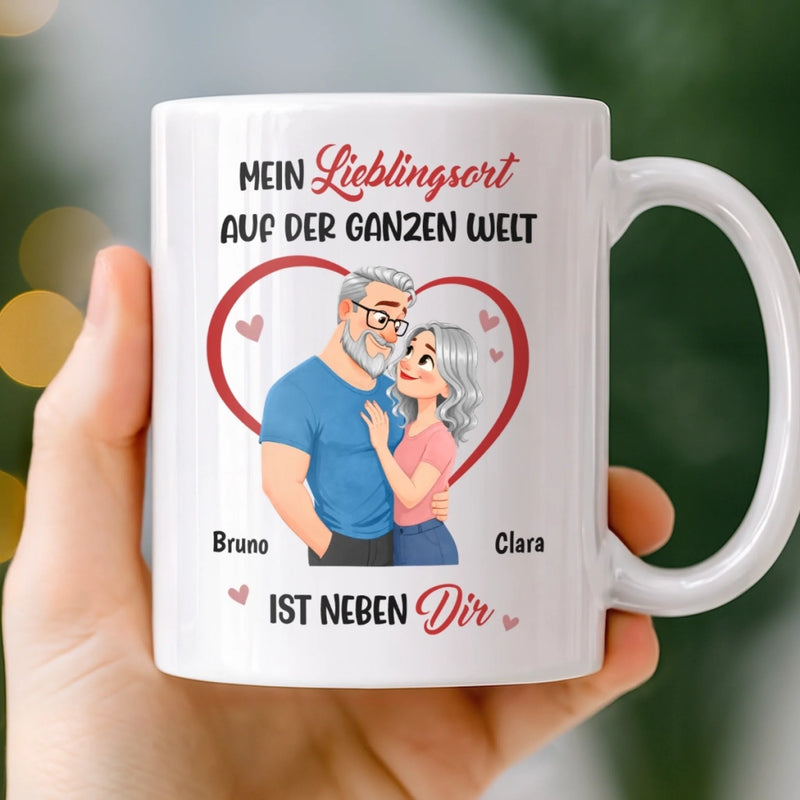 Personalisierte Tasse – Geschenk für Paar – Mein Lieblingsort der Welt
