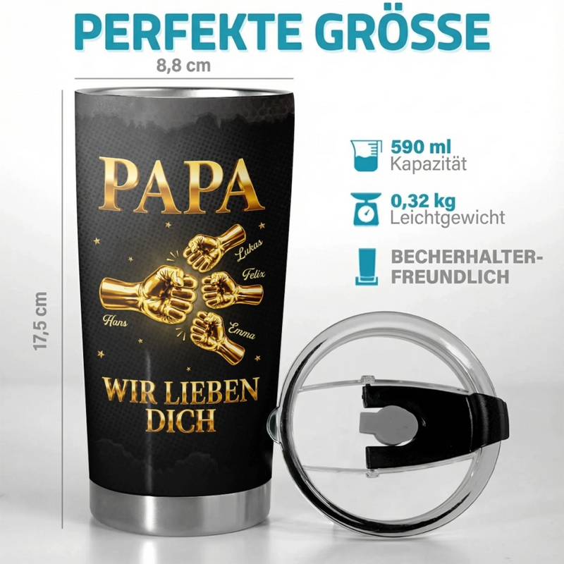 Personalisierter Becher – Geschenke für Papa, Opa – Du bist der beste Papa