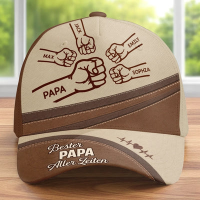 Personalisierte klassische Kappe mit Allover-print – Vatertagsgeschenk für Papa, Opa – Der beste Opa der Welt