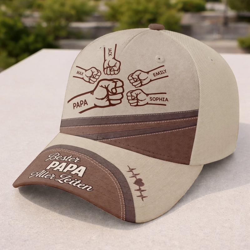 Personalisierte klassische Kappe mit Allover-print – Vatertagsgeschenk für Papa, Opa – Der beste Opa der Welt