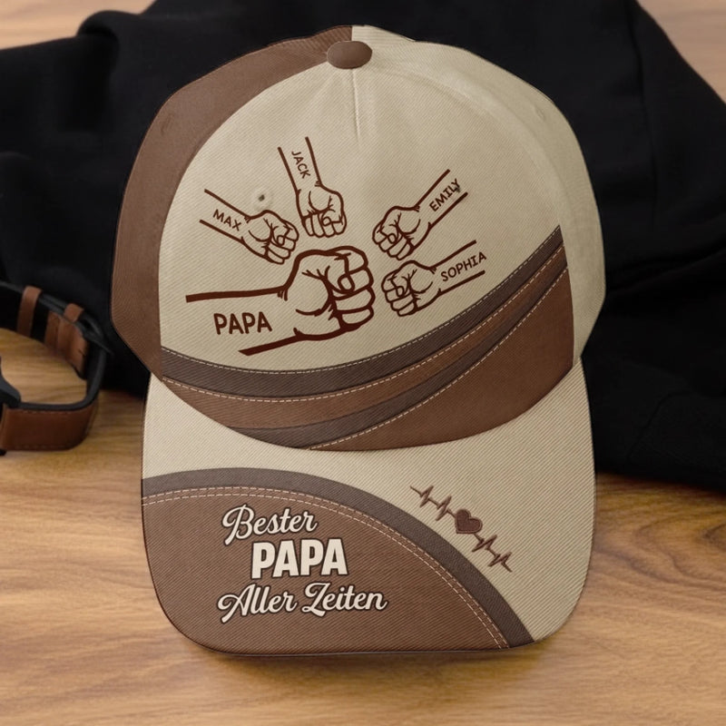 Personalisierte klassische Kappe mit Allover-print – Vatertagsgeschenk für Papa, Opa – Der beste Opa der Welt