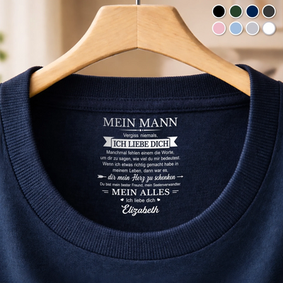 Personalisiertes Unisex-T-Shirt mit Innenkragen-Druck – Muttertagsgeschenke für Mama, Oma – Meine Liebe Bleibt Für Immer