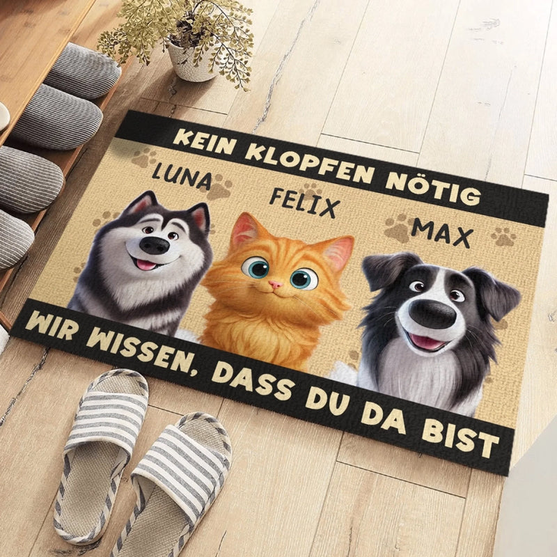 Personalisierte Fußmatte – Geschenke für Hundeliebhaber, Katzenbesitzer – Hier beginnt Zuhause