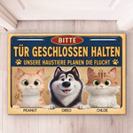 Personalisierte Fußmatte – Geschenke für Hundeliebhaber, Katzenbesitzer – Unser Zuhause, unser Glück