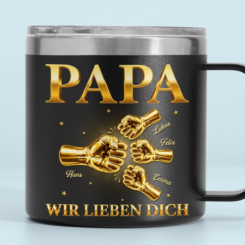 Personalisierter Thermobecher mit Henkel – Geschenk für Papa, Opa – Für Immer an Deiner Seite