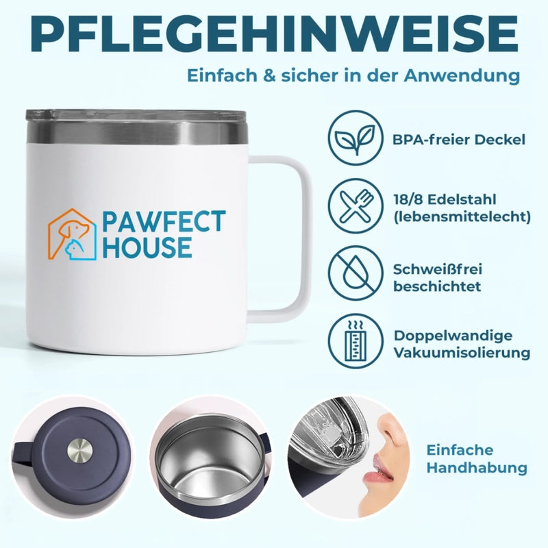 Personalisierter Thermobecher mit Henkel – Geschenk für Papa, Opa – Für Immer an Deiner Seite