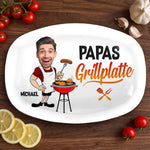 Personalisierte Grillplatte – Vatertagsgeschenk für Papa, Opa – Papas BBQ-Crew