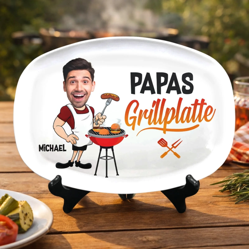 Personalisierte Grillplatte – Vatertagsgeschenk für Papa, Opa – Papas BBQ-Crew