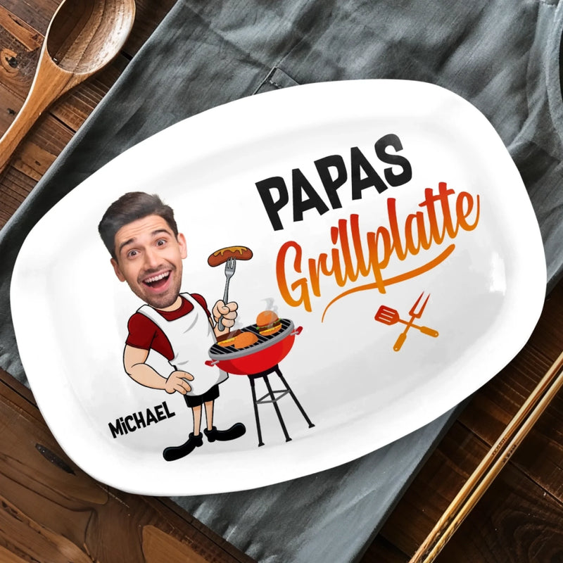 Personalisierte Grillplatte – Vatertagsgeschenk für Papa, Opa – Papas BBQ-Crew