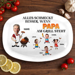 Personalisierte Grillplatte – Vatertagsgeschenk für Papa, Opa – BBQ braucht einen tollen Papa