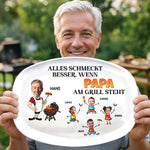 Personalisierte Grillplatte – Vatertagsgeschenk für Papa, Opa – BBQ braucht einen tollen Papa