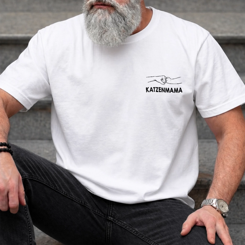 Personalisierte T-Shirt Mit Vorder- & Rückendruck - Geschenke für Hundeliebhaber, Katzenliebhaber - Liebe Auf Vier Pfoten