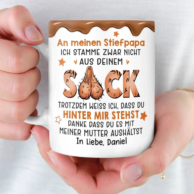 Personalisierte Tasse mit 3D-Effekt – Vatertagsgeschenke, Lustige Geschenke für Papa – Familie Geht üBer Blut Hinaus